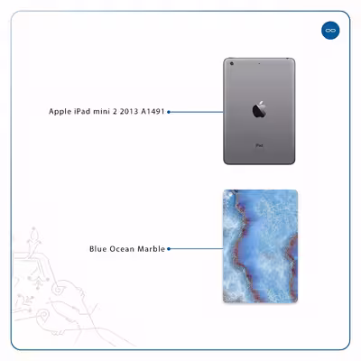برچسب پوششی ماهوت مدل Blue Ocean Marble مناسب برای تبلت اپل iPad mini 2 2013 A1491