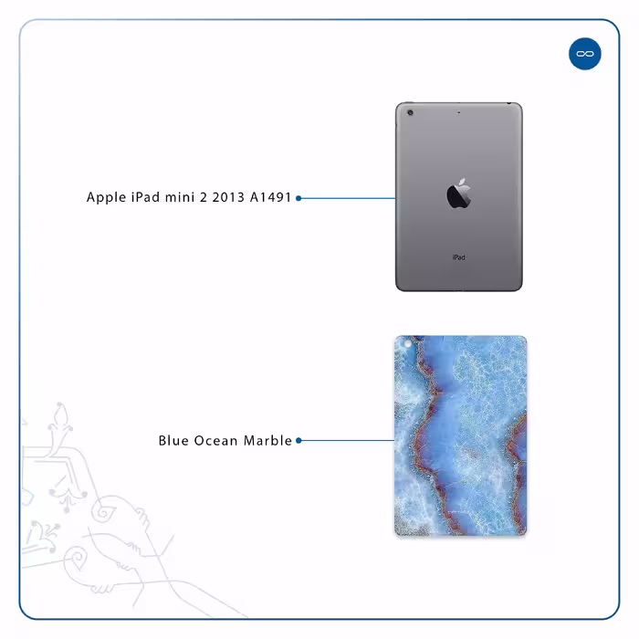 برچسب پوششی ماهوت مدل Blue Ocean Marble مناسب برای تبلت اپل iPad mini 2 2013 A1491
