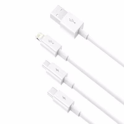 کابل تبدیل USB به microUSB / لایتنینگ / USB-C باسئوس مدل CAMLTYS-02 طول 1.5 متر