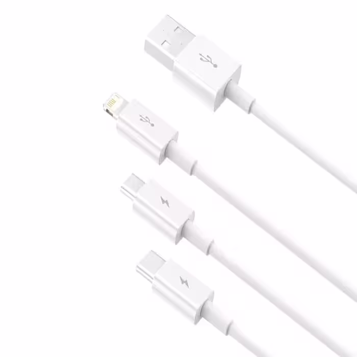 کابل تبدیل USB به microUSB / لایتنینگ / USB-C باسئوس مدل CAMLTYS-02 طول 1.5 متر