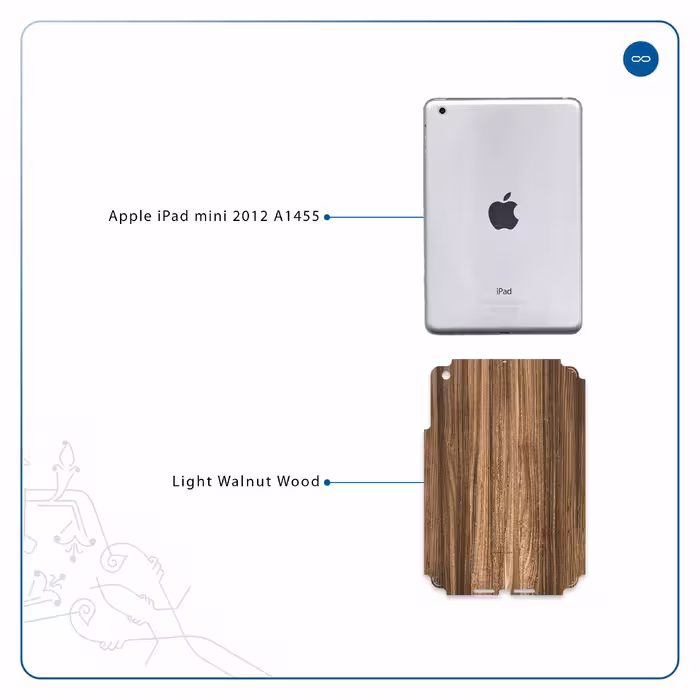 برچسب پوششی ماهوت مدل Light Walnut Wood مناسب برای تبلت اپل iPad mini 2012 A1455