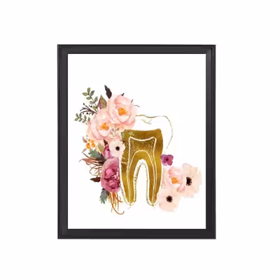 تابلو نقاشی ورق طلا طرح دندانپزشکی کد dec12