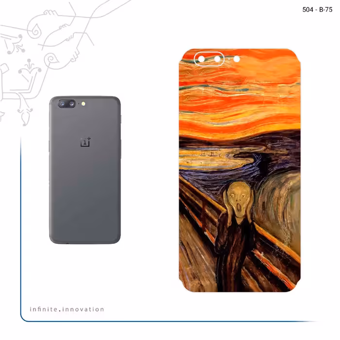 برچسب پوششی ماهوت مدل The Scream of Munch مناسب برای گوشی موبایل وان پلاس 5
