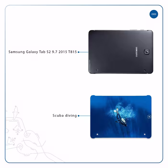 برچسب پوششی ماهوت مدل Scuba Diving مناسب برای تبلت سامسونگ Galaxy Tab S2 9.7 2015 T815
