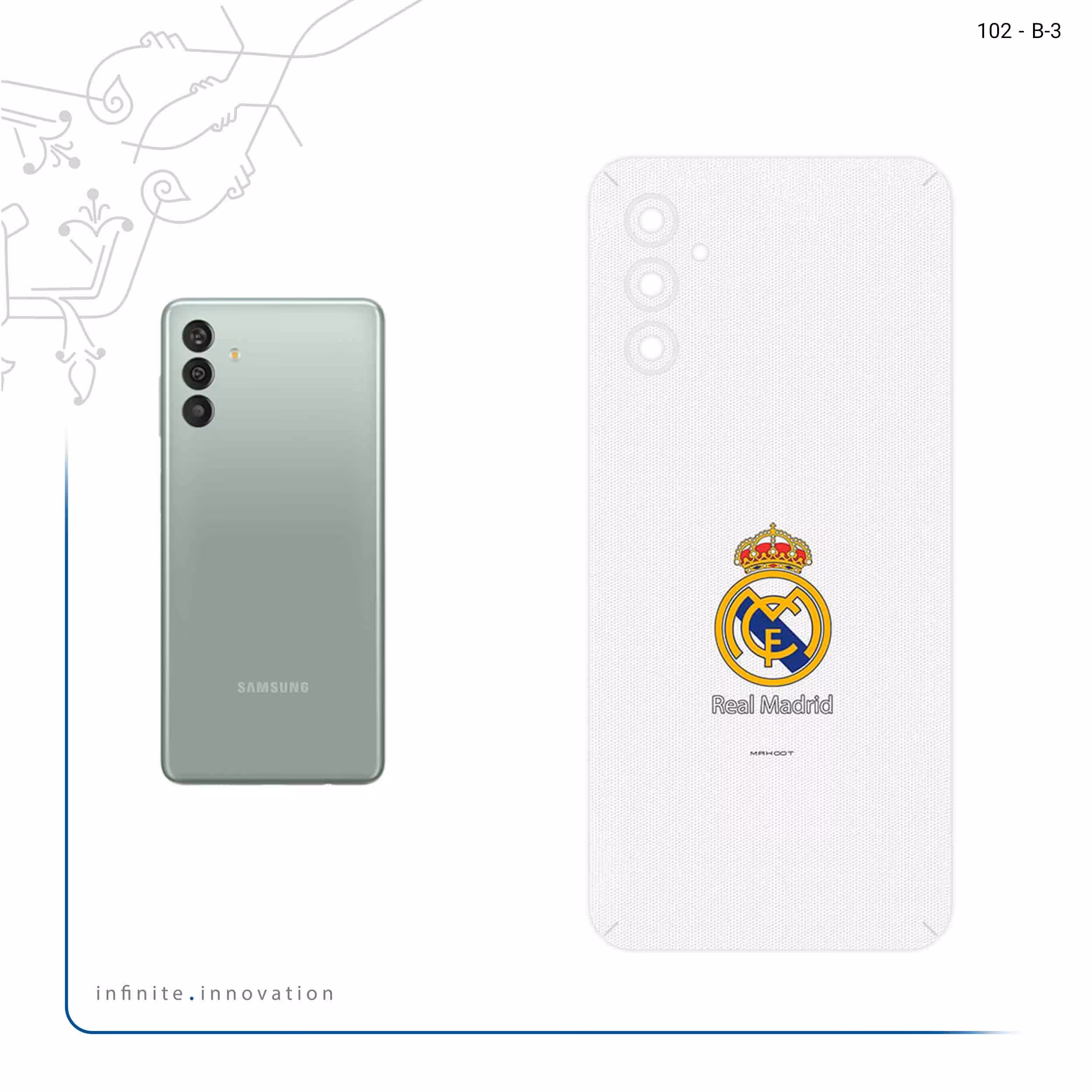 برچسب پوششی ماهوت مدل Real_Madrid_1 مناسب برای گوشی موبایل سامسونگ Galaxy M13 (India)