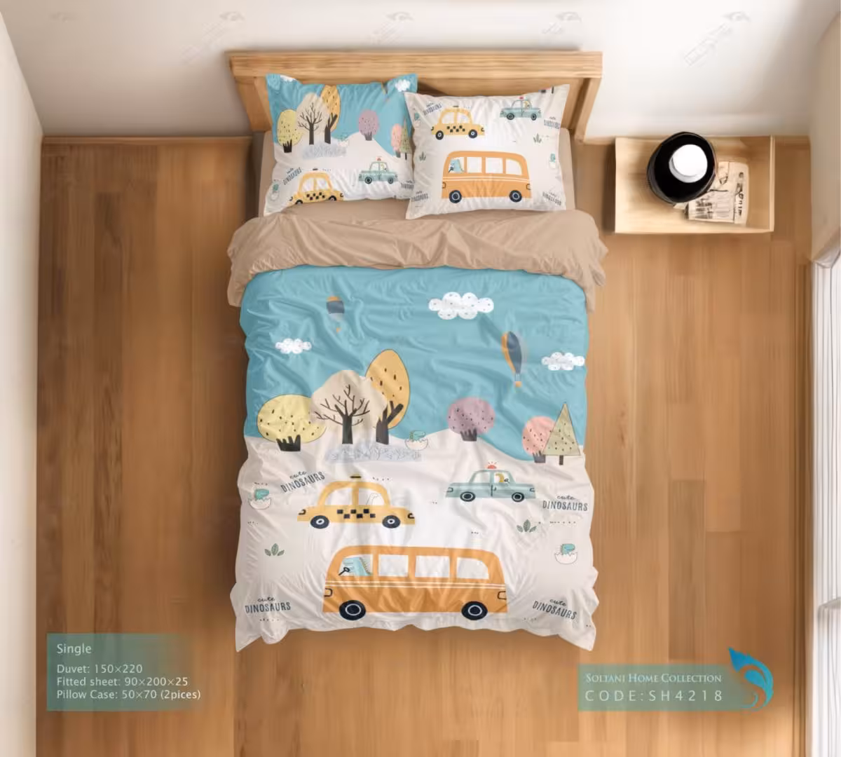 روتختی و ست کامل طرح ماشین سایز یکنفره کد SH4218