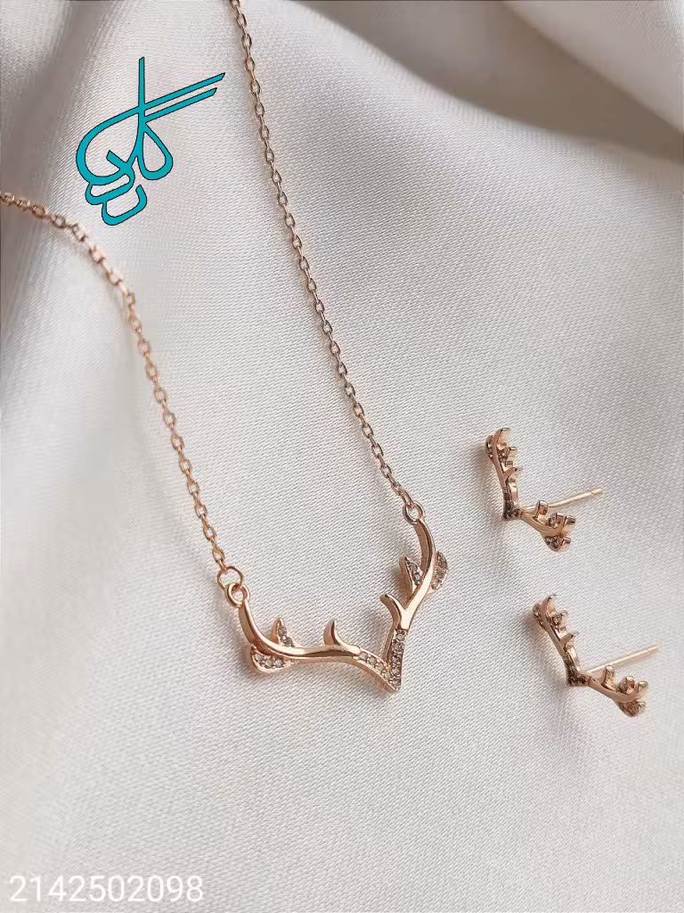 خرید نیم ست طرح شاخ گوزن رنگ ثابت کیفیت عالی کد 1715117 - ردگل