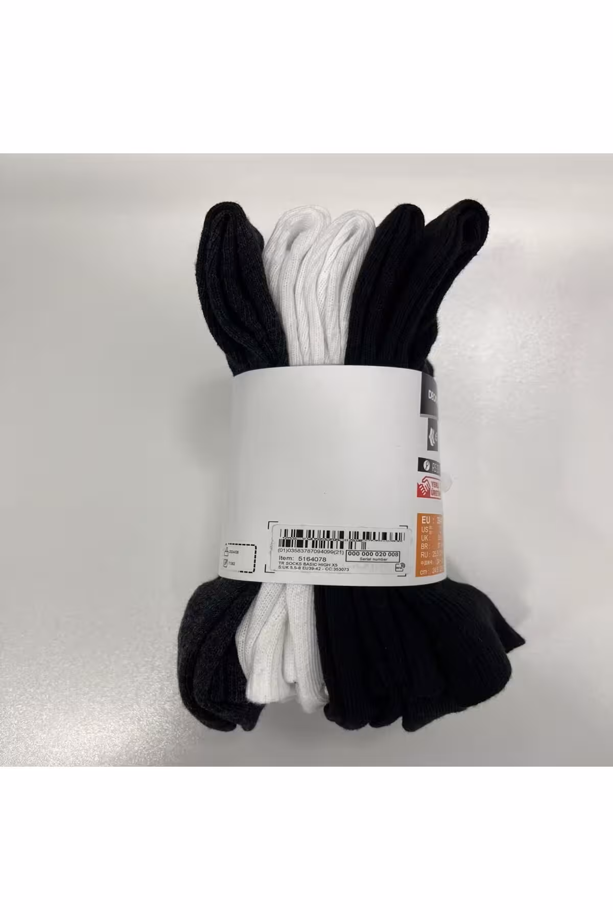 مردانه و زنانه جوراب تنیس با کنسرت های طولانی 5 جفت 50 روپیه Decathlon