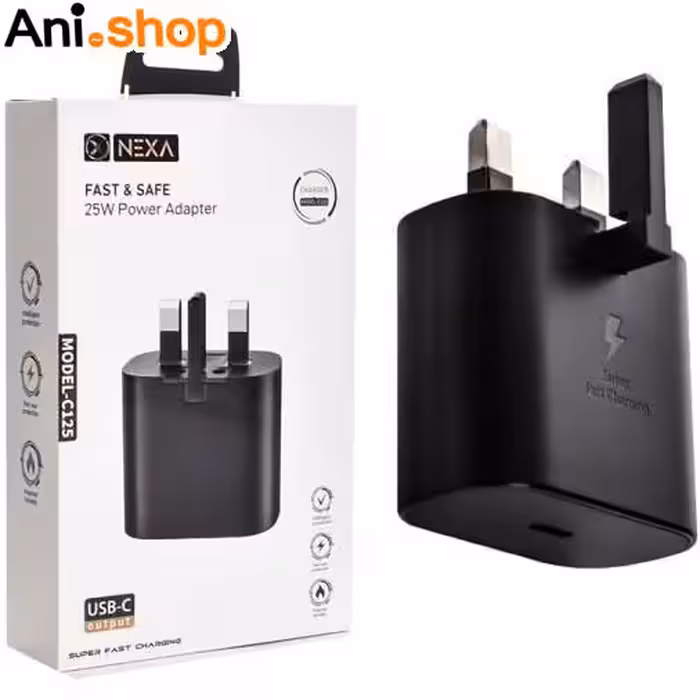کلگی شارژر 25 وات سه شاخه اروپایی نکسا مدل C125