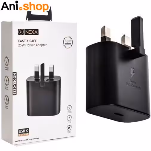 کلگی شارژر 25 وات سه شاخه اروپایی نکسا مدل C125