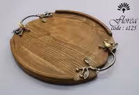 سینی گرد دسته پیوتر طرح پرنده برند فلورا Florea سایز بزرگ