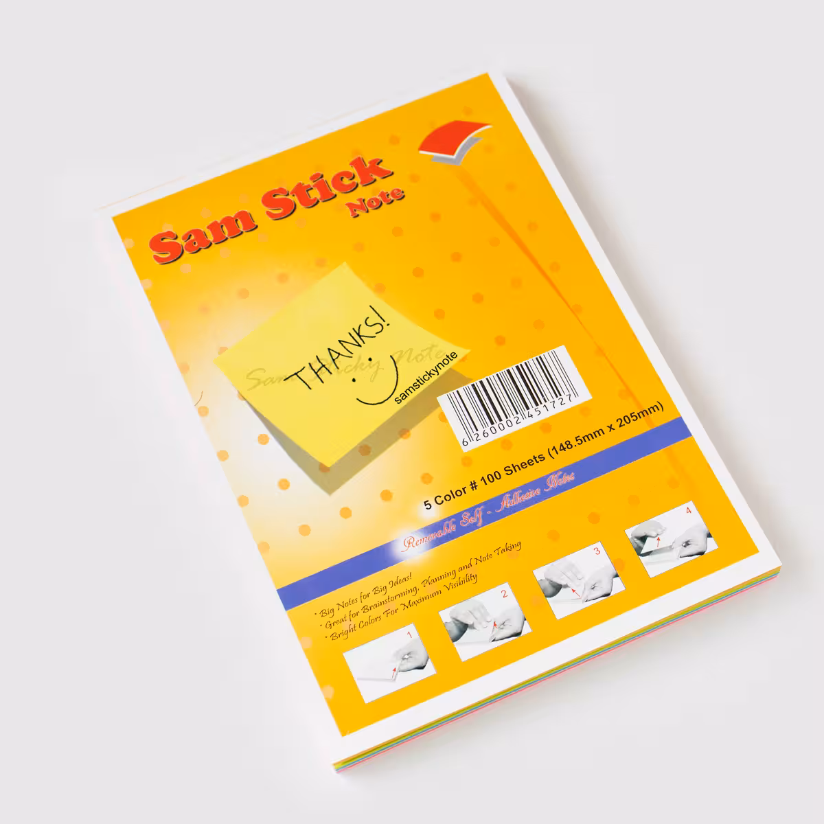استیک نوت A5 خطدار 5 رنگ (Sam Stick Note)