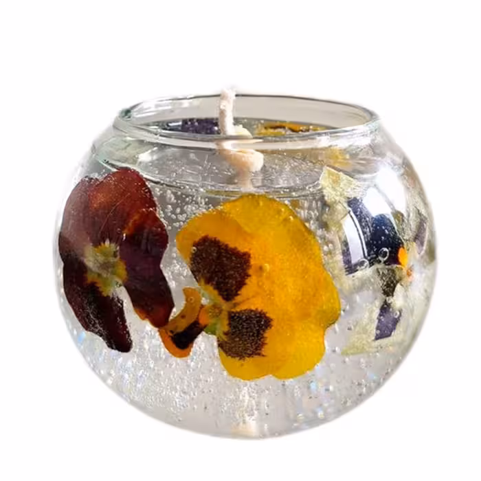 شمع مدل تنگ گل خشک بنفشه