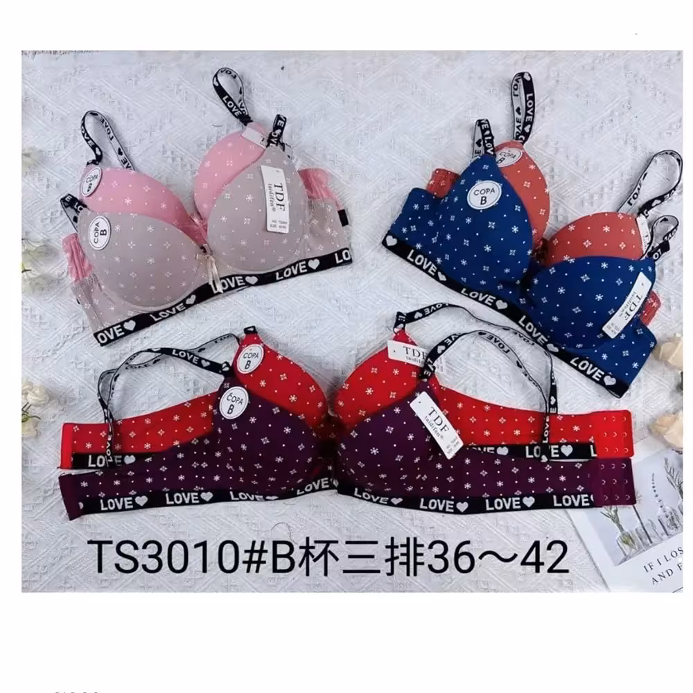 سوتین اسفنجی نیم جک طرح Love  80 85 