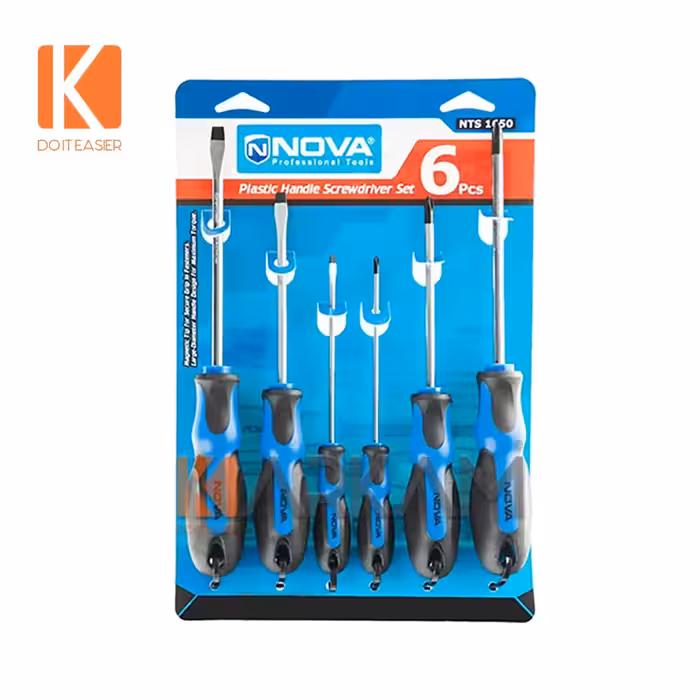 پیچگوشتی 6 عددی دسته پلاستیکی 1650 نوا