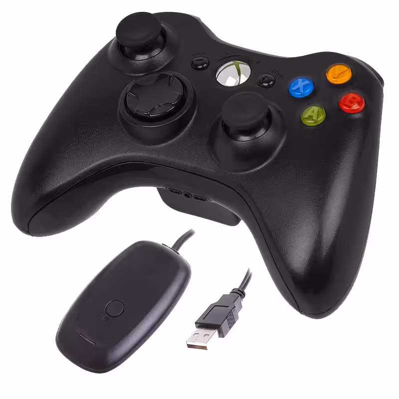 دسته بازی ایکس باکس بیسیم مدل اسلیم همراه دانگل اتصال| برای XBOX 360 و Pc|برد A