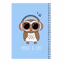 دفتر مشق 80 برگ اس جی مدل جغد و هدفون