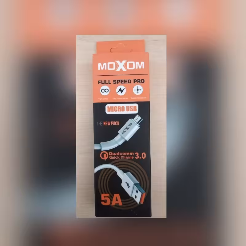 کابل شارژ میکرو برند موکسوم 5آمپر  فست شارژ