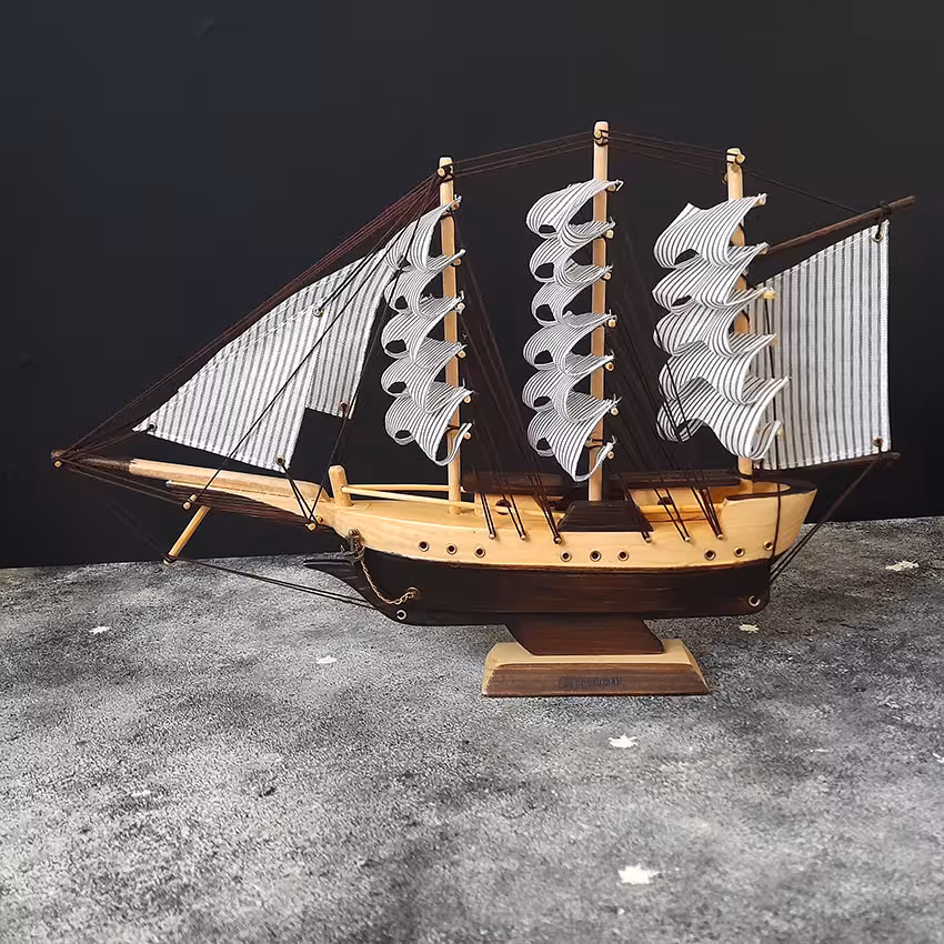 کشتی ایرانی بادبان سفید 40سانتی متر 720013