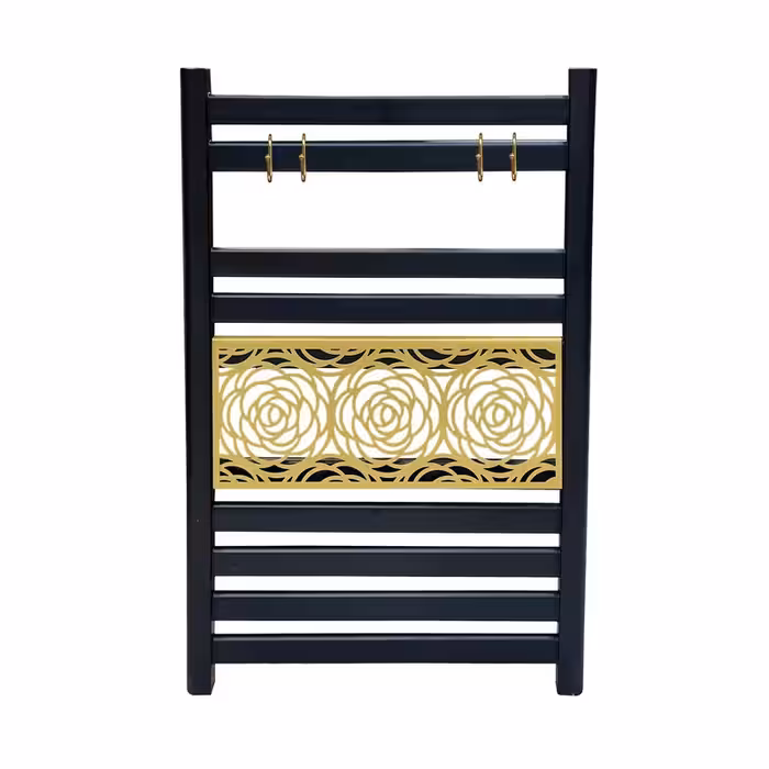 رادیاتور حوله خشک کن هاتیپس مدل آلومینیومی رز مشکی طلایی 50*80