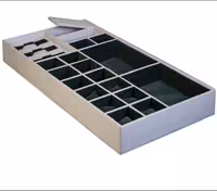 باکس زیور آلات چرم کامپکت داخل کشو سری 4 رنگ خاکی سایز 90 فانتونی کد J651