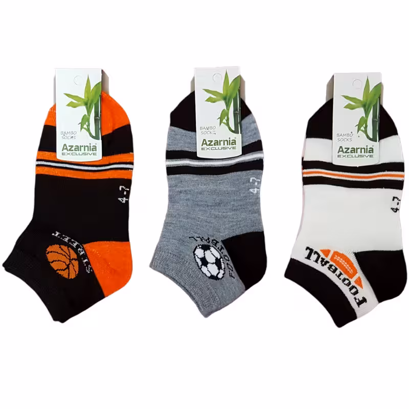 جوراب پسرانه مدل ورزشکار کد 057 مجموعه 3 عددی