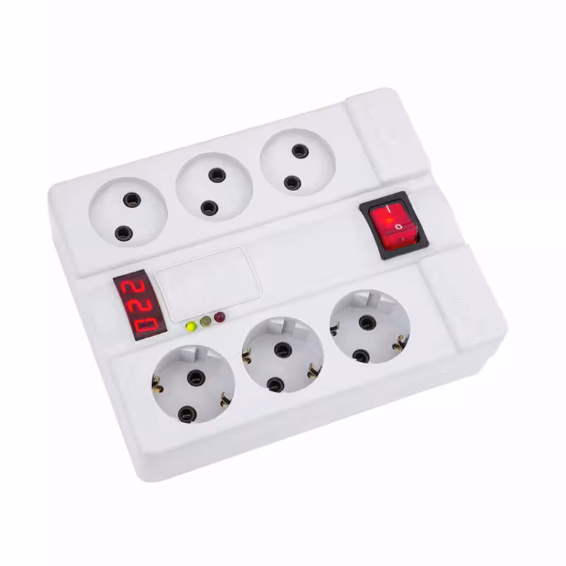 محافظ ولتاژ پارت الکتریک مدل 6 شاخه کد P-1800 | کالا مکس