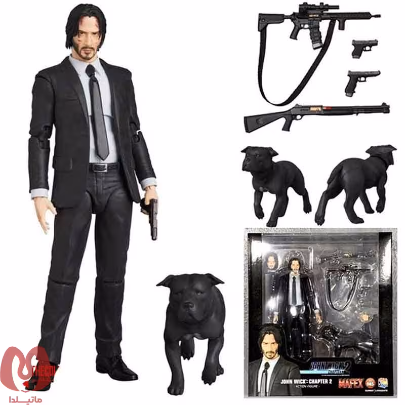 اکشن فیگور جان ویک | John Wick با سگ برند mafex