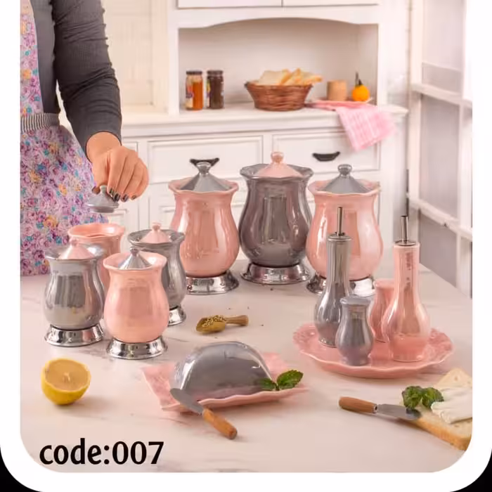 پاسماوری 14 پارچه برند هرمس کد 007 طوسی و صورتی صدفی