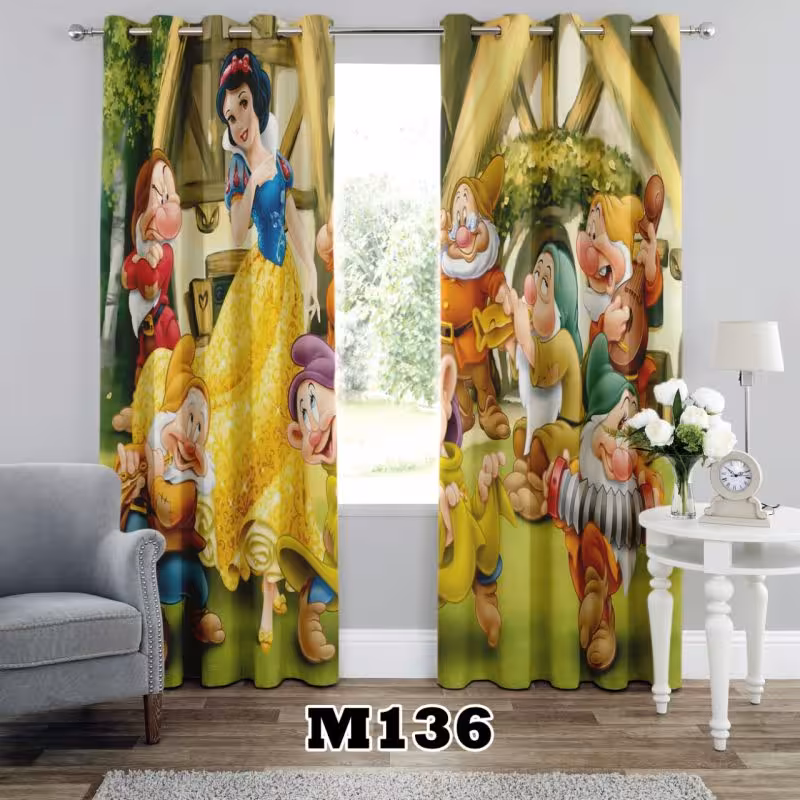 پرده سه بعدی طرح سفید برفی