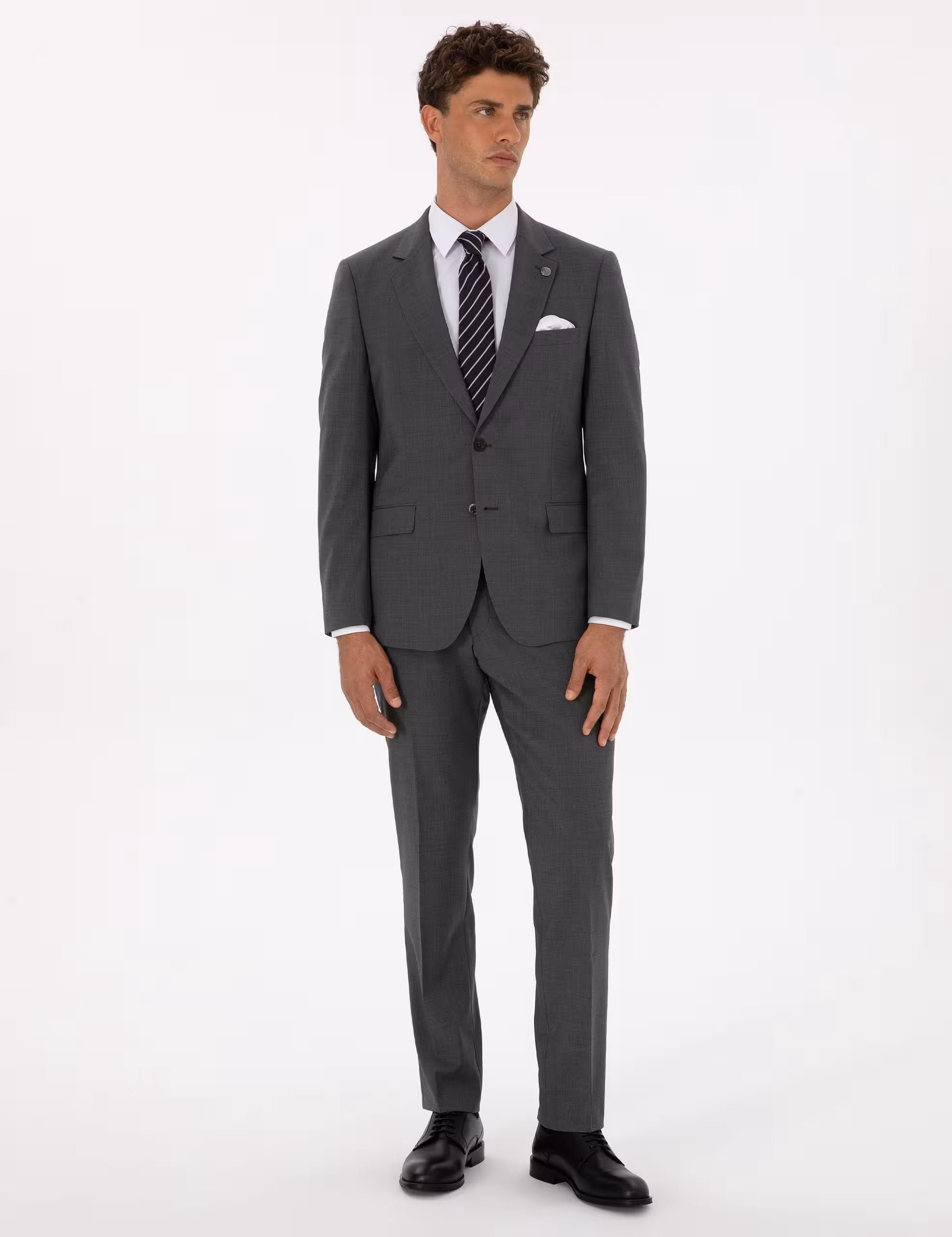 کت و شلوار مردانه خاکی ملانژ پیرکاردین