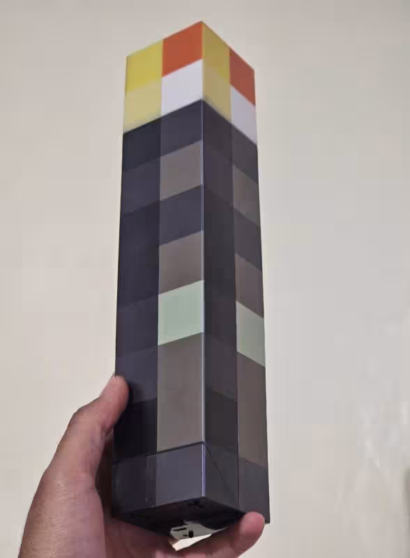 چراغ خواب اتاق کودک طرح مشعل Minecraft