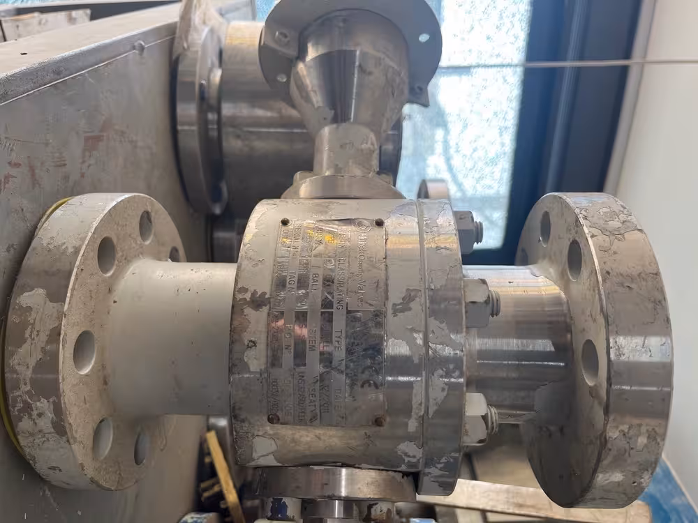 شیر توپی 2 اینچ سوپردابلکس دو تیکه ریس فیس کلاس 600 SEAT UNS S32750 STEM UNS S32750 BALL UNS S32750 BODY F53