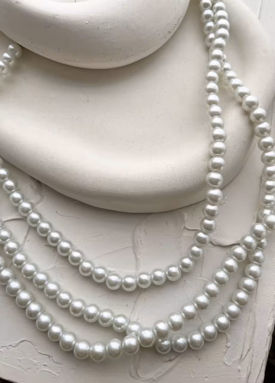 گردنبند زنانه مروارید سایز درشت -قفل ها و زنجیر تغییر سایز همگی استیل و رنگ ثابت و رنگ طلایی