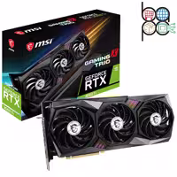 کارت گرافیک کامپیوتر، مدل MSI RTX 3060 TI GAMING X TRIO، با 8 گیگابایت حافظه GDDR6X.