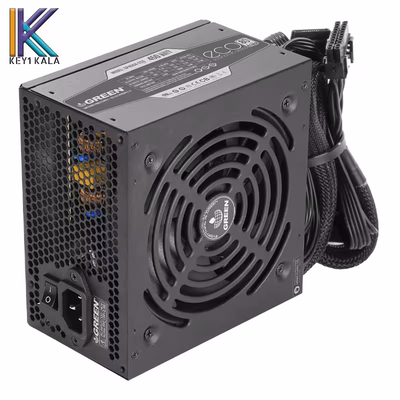 منبع تغذیه کامپیوتر گرین مدل GP450A-ECO Rev 3.1 80 Plus White توان 450 وات