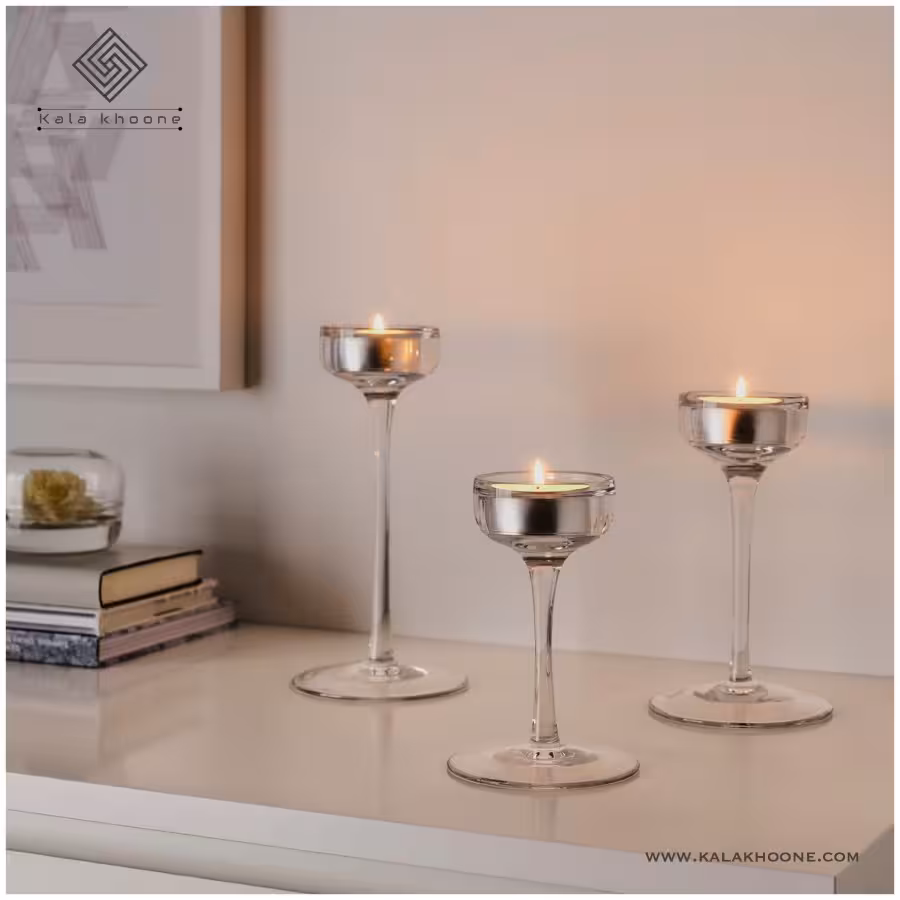 شمعدان بلور ایکیا مدل Blomster