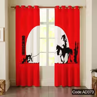 پرده پانچی مخمل چاپی پسرانه کد AD 373