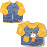 پیشبند لباسی مخمل کبریتی دو رنگ کودک طرح گاو