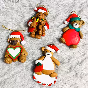 آویز خرس درخت کریسمس سیلیکونی کد 358