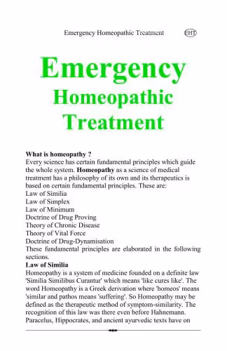 خرید و دانلود نسخه کامل کتاب Emergency Homeopathic Treatment