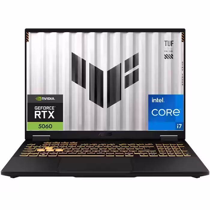 لپ تاپ گیمینگ ایسوس مدل TUF Gaming F16 FX608JMR با پردازنده i7 14650HX، حافظه 16 گیگابایت رم، 2 ترابایت حافظه SSD، کارت گرافیک RTX 5060، صفحه نمایش 16 اینچ