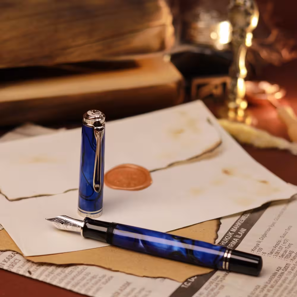 خودنویس پلیکان سووران تپه های آبی Pelikan Souverän Blue Dunes M805 Special Edition