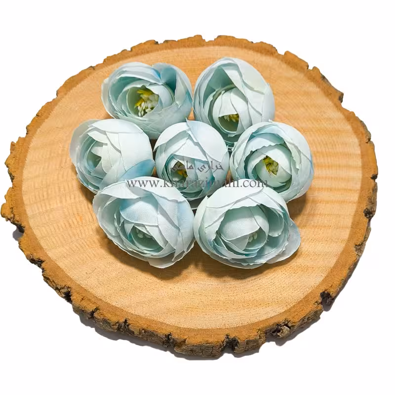گل نسترن پارچه ای آبی یخی (کد27)