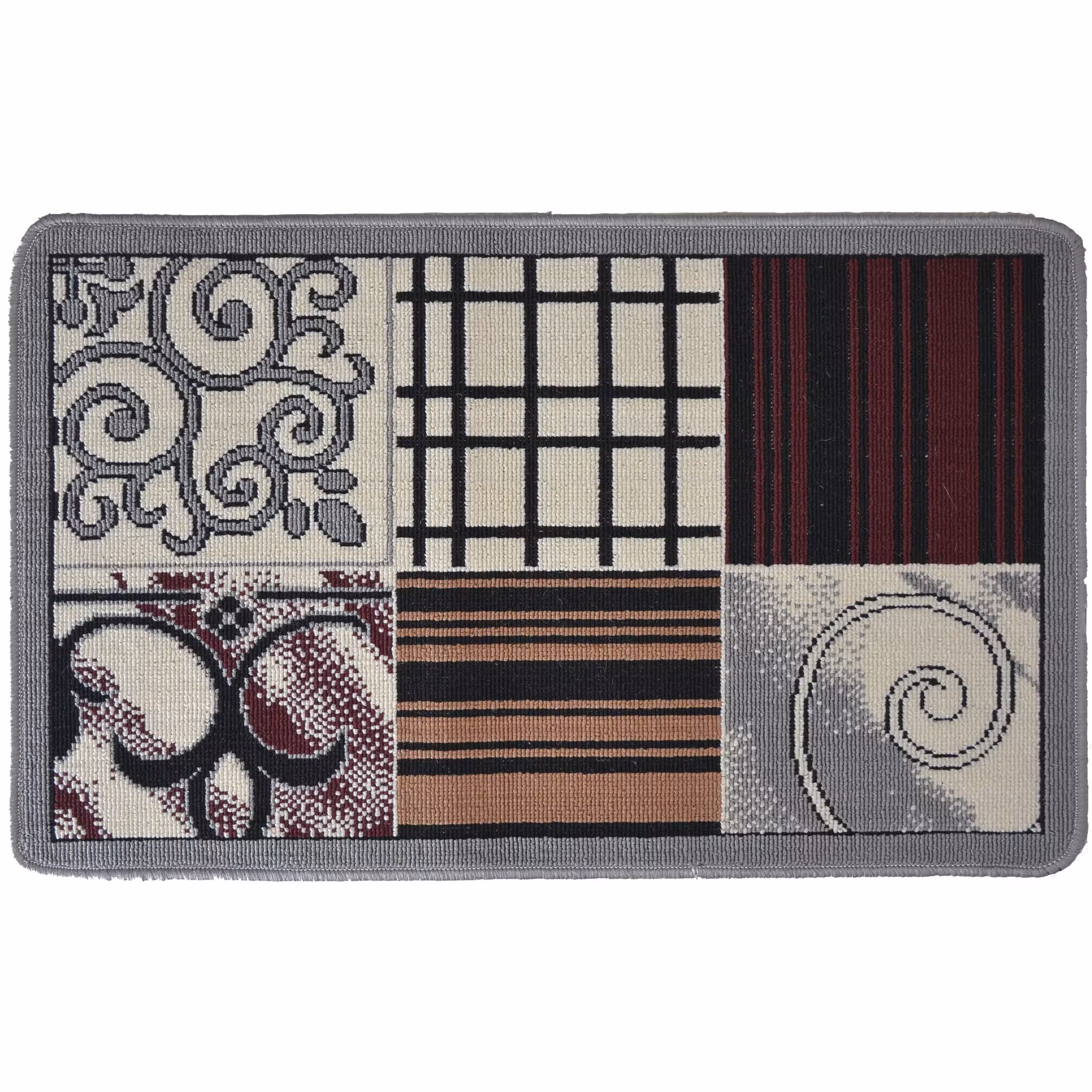 گلیم   (100-60)- رنگ نقره ای-طرح ساوین-در سایزهای مختلف (ارسال پس کرایه)