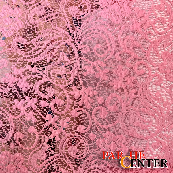 پارچه تور دانتل گلدار صورتی