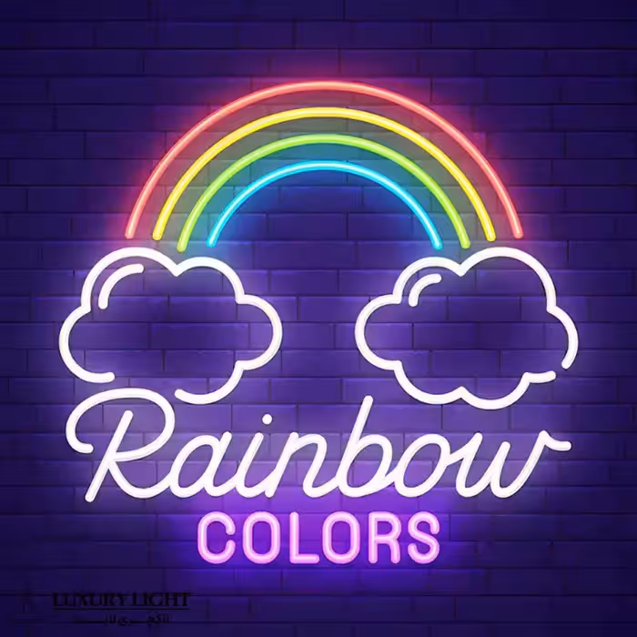 تابلو نئون طرح رنگین کمان