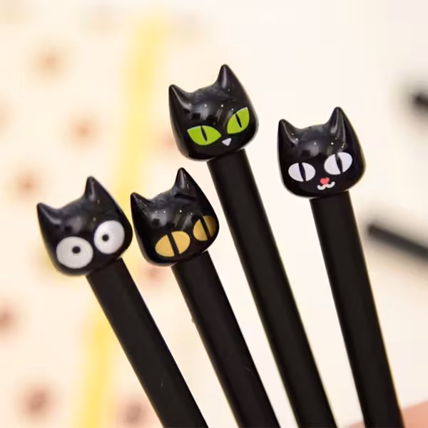 روان نویس طرح گربه سیاه Black Cat Pen with Black Ink