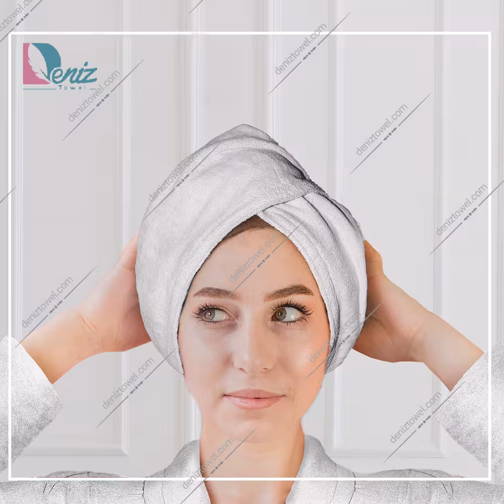 حوله سر طرح ساده مدل کلاه پیچ رنگ سفید