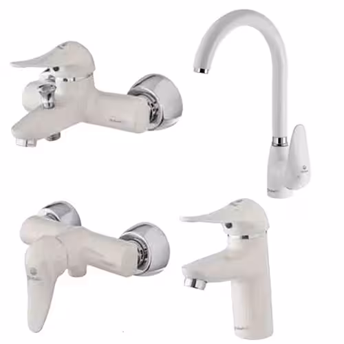 ست شیرالات شیبه مدل آفتاب سفید کروم(ارسال رایگان)